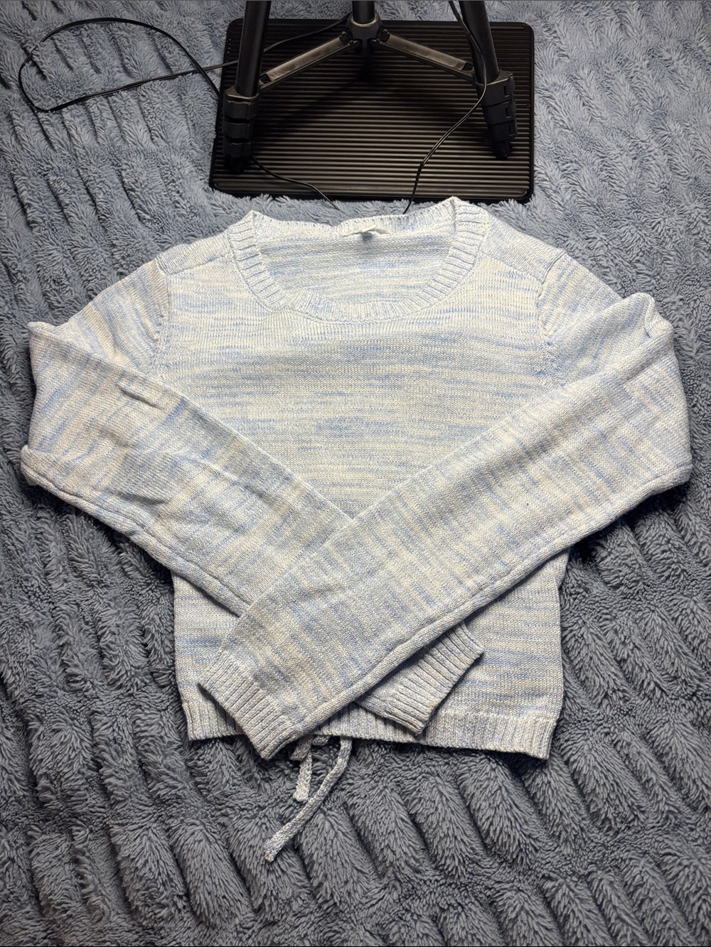 bp Light Blue and White Marled Knit Sweater